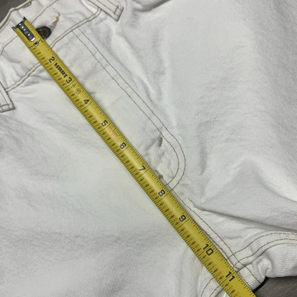 Vtg 90s Levis 550Tapered Leg Orange Tab White Denim Jeans ACTUAL 28x32